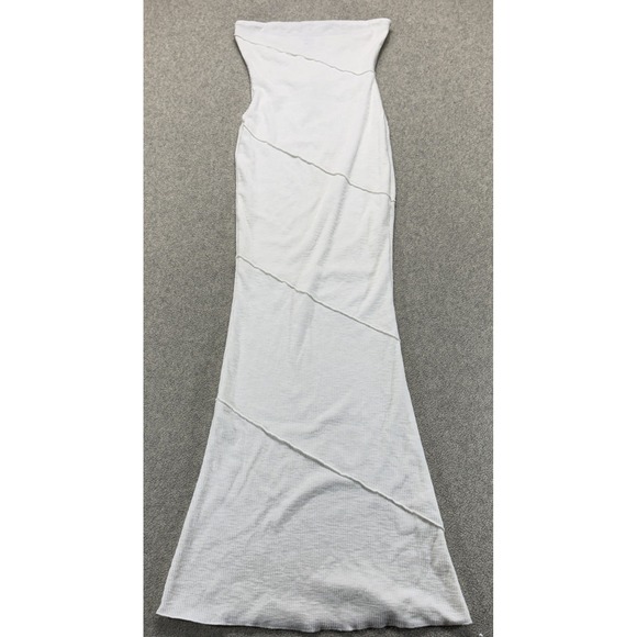 Princess Polly Dresses & Skirts - Princess Polly Womens Bodycon Maxi Dress White Strapless Ribbed Vacation Chic 4